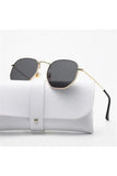 Watch Of Royal Men's Gold Black Hexa Round Sunglasses