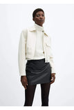 Mango women's Belted Leather Look Mini Skirt