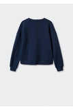Mango Kids Girl's Navy Blue Star Beaded Sweatshirt