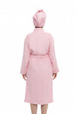 Soley Women's Pink Maida Extra Soft 100% Cotton Hair Cap & Bathrobe