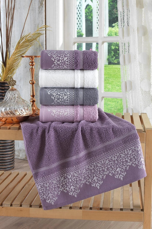 Zeynep Tekstil Bathroom Damask Set of 4 Hand & Face 50x90 Cm Towels