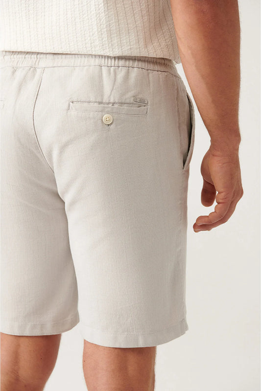 Avva Men's Stone Cotton Shorts