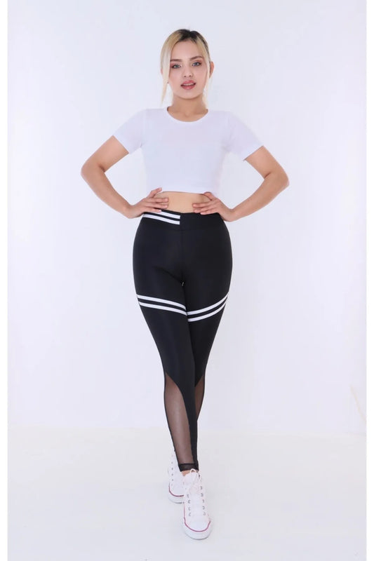 Buzzard Women's High Waist With White Stripe Leggings