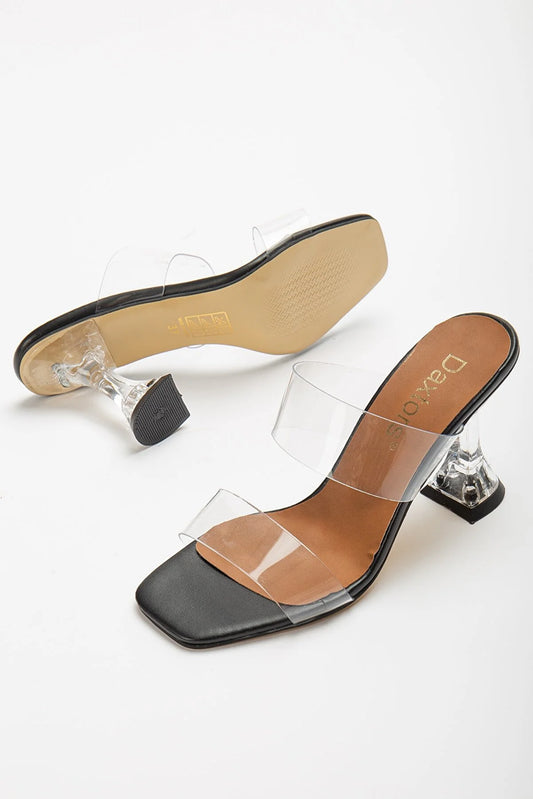 Daxtors Women's Transparent Tape Heels