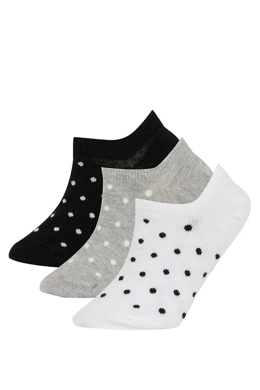 Defacto Women's 3-Piece Cotton Sneaker Socks
