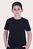 Fyk Kids Boy's Grey Black Zippered Basic T-shirt 2 Pack Tracksuit
