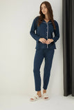 Strawberry Women's Navy Blue Buttoned Pajama