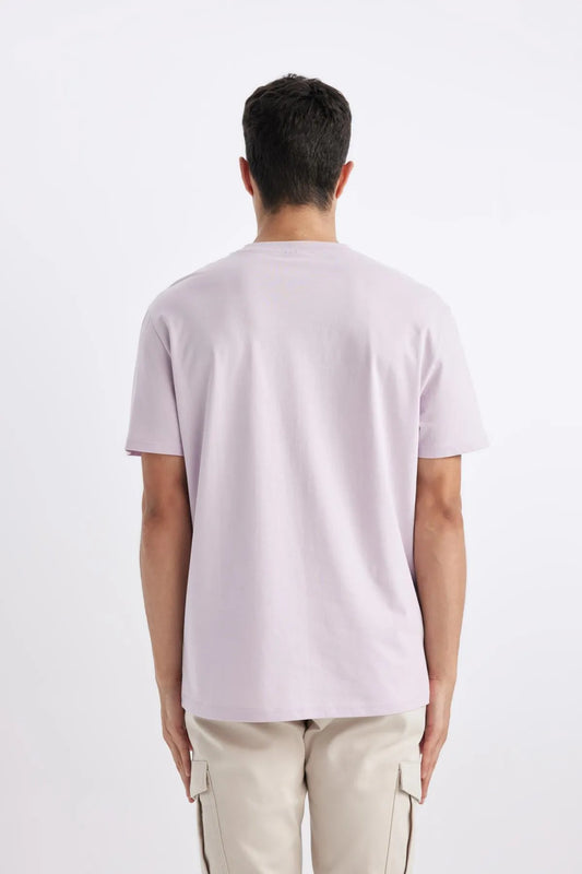 Defacto Men's Purple New Regular Fit 100% Cotton T-Shirt