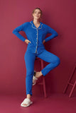 Strawberry Women's Blue Buttoned Pajama