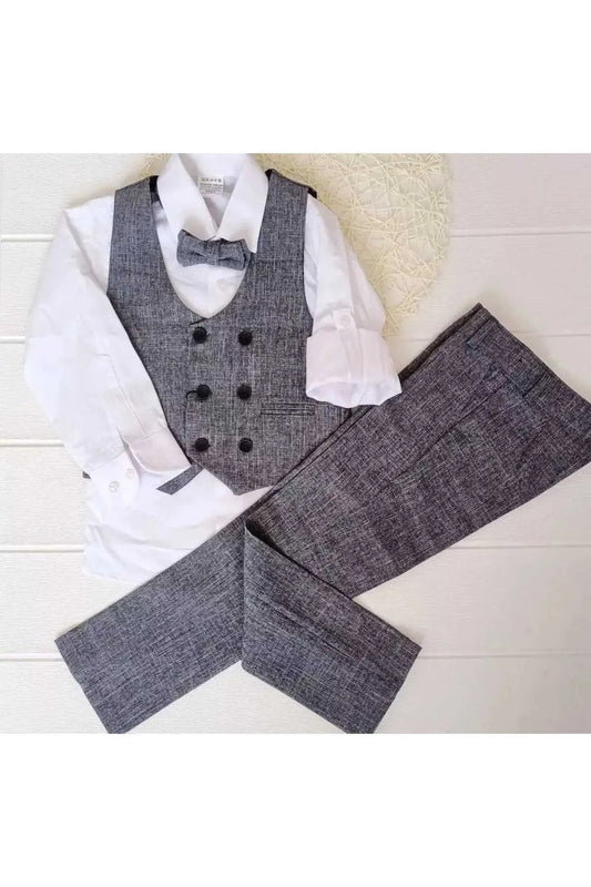 Terry Boy's Grey Vest Suit