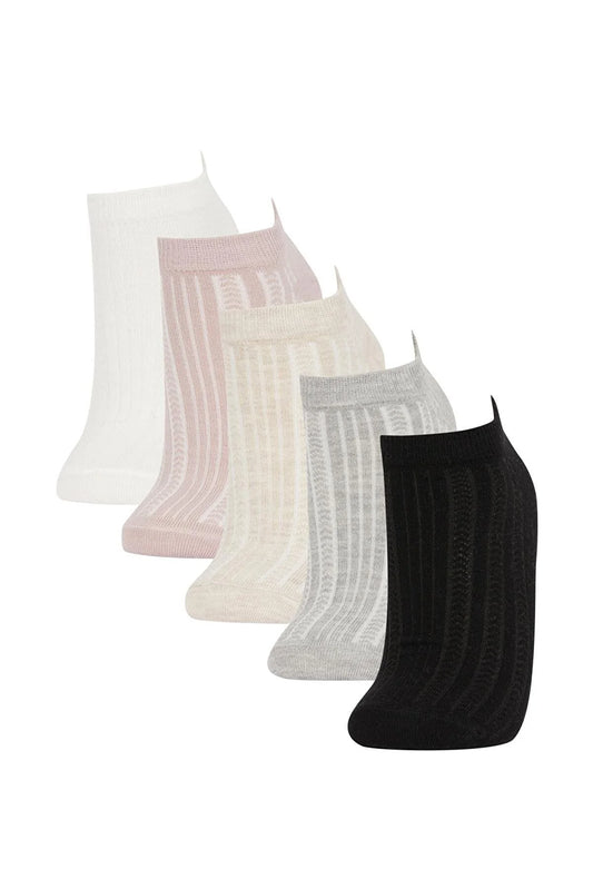 Defacto Women's 5-Piece Cotton Booties Socks