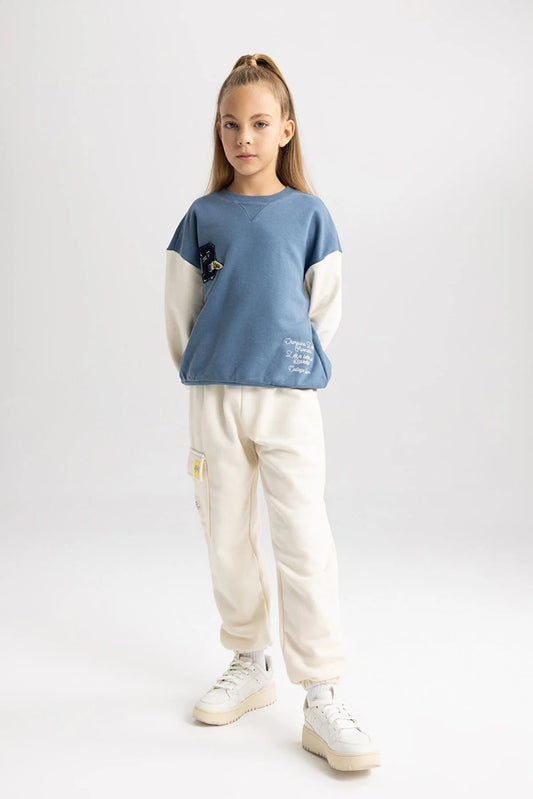 Defacto Girl's White Relax Fit Sweatpants