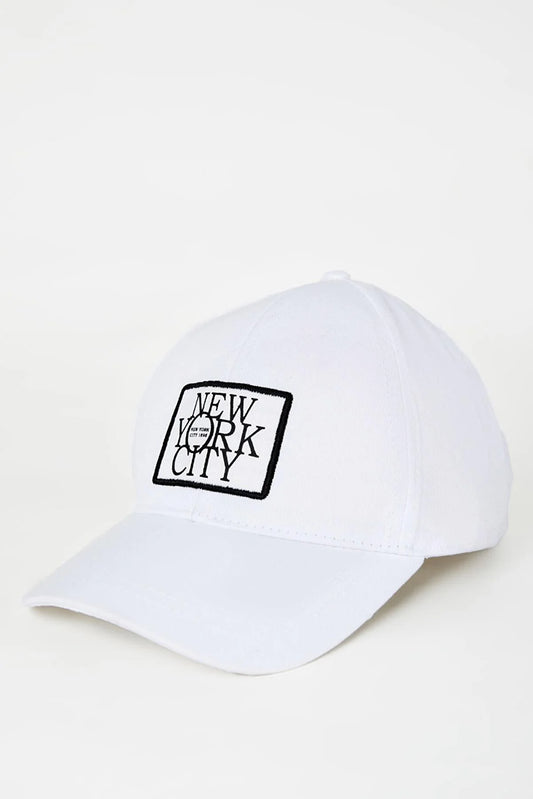 Defacto Women's White Cotton Cap Hats