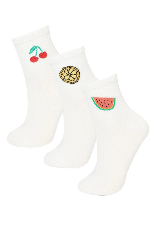 Defacto Women's 3-Piece Cotton Socks