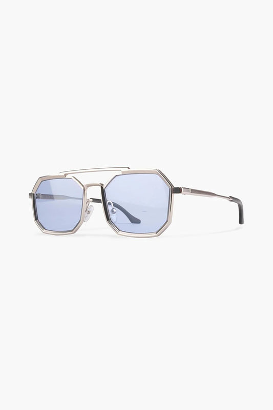 Watch Of Royal Men's Silver Blue Sunglasses