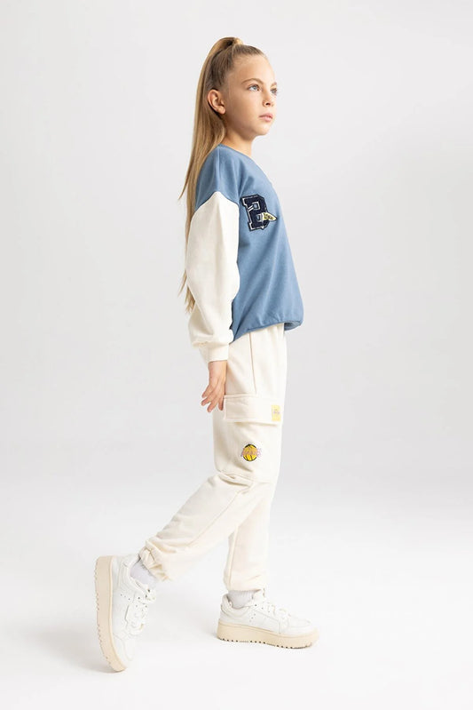 Defacto Girl's White Relax Fit Sweatpants