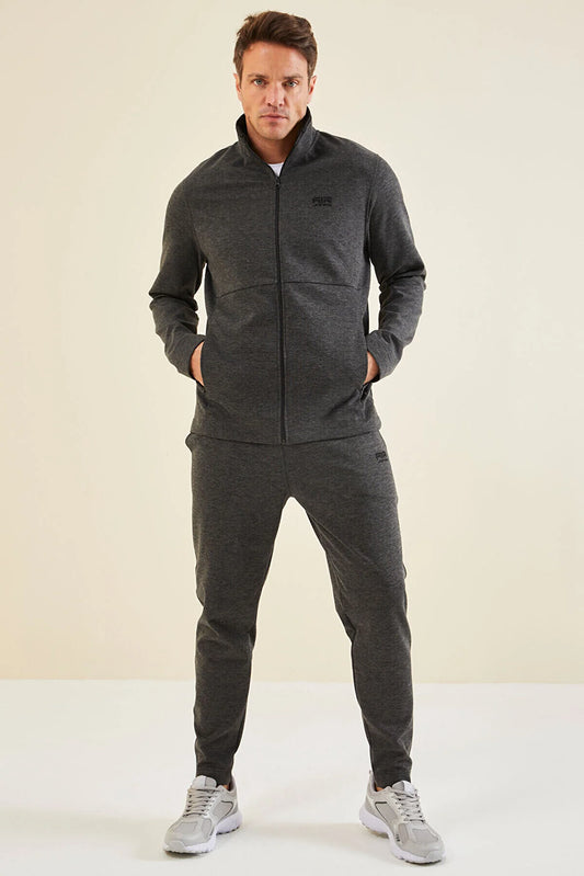 Air Jones Men's Carlos Anthracite Melange Standard Fit Tracksuit
