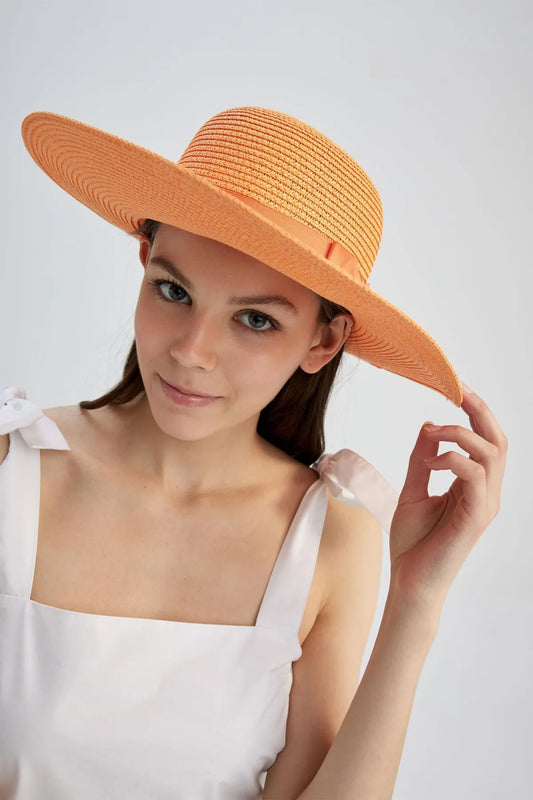 Defacto Women's Orange Straw Hats