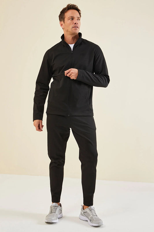 Air Jones Men's Carlos Black Standard Fit Tracksuit