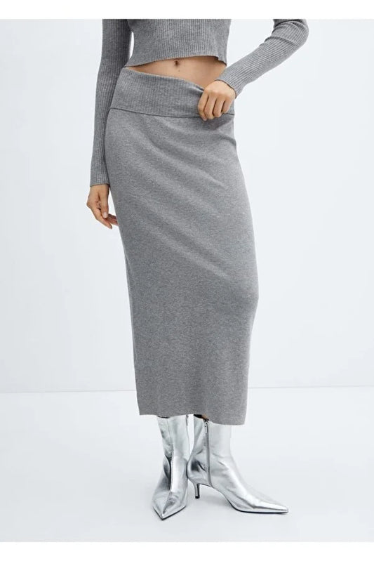 Mango Women's Long knit skirt