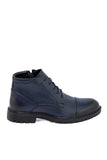Tergan Men's Navy Blue Leather Casual Boots