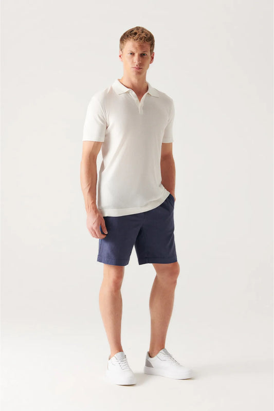 Avva Men's Indigo Cotton Shorts