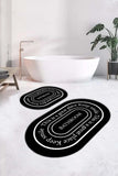 Cp Rug Decorative Bathroom Non-Slip Based Washable Set Of 2-Piece Bath Mat