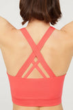 Los Ojos Women's Lightly Supported Covered  with Back Detail Sports Bra
