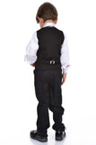 Mnk Boy's Black Vest Tuxedo Suit