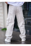 Tarz Cool Men's Grey Cargo Pocket Baggy Pants