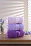 Zeynep Tekstil Bathroom Lines Set of 3 Hand & Face 50x90 Cm Towels