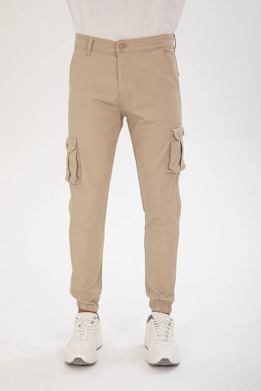 Tarz Cool Men's Mink Cargo Jogger Elastic Legs Pants