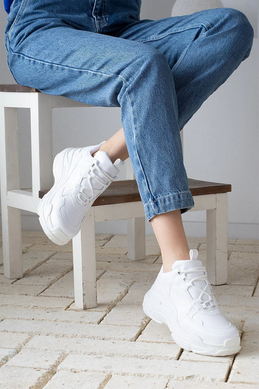 Inan Ayakkabı Women's White Sneaker Sports Shoes