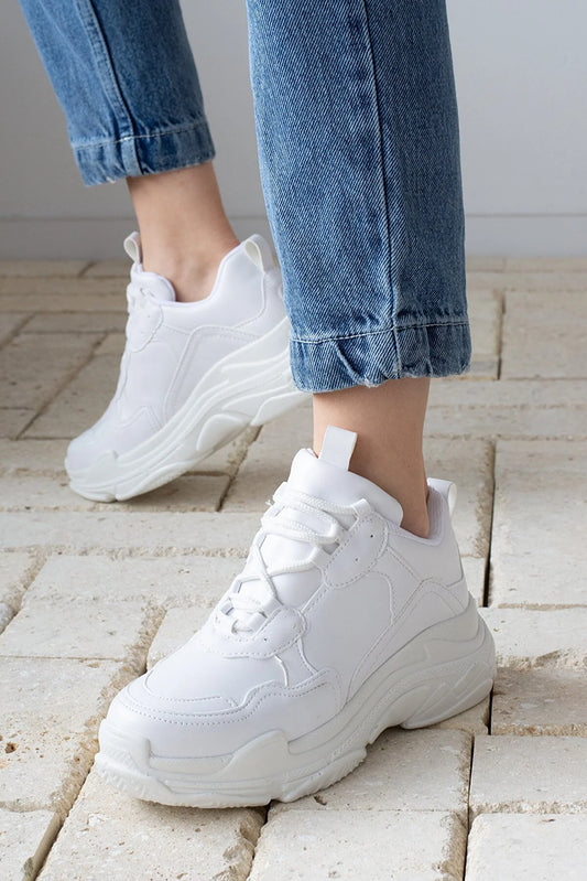 Inan Ayakkabı Women's White Sneaker Sports Shoes