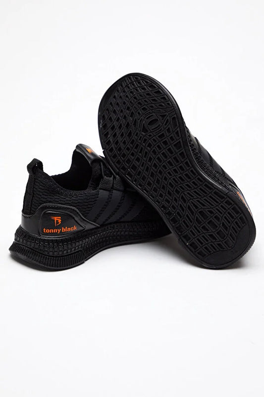 Tonny Black Boy's Black Sports Shoes