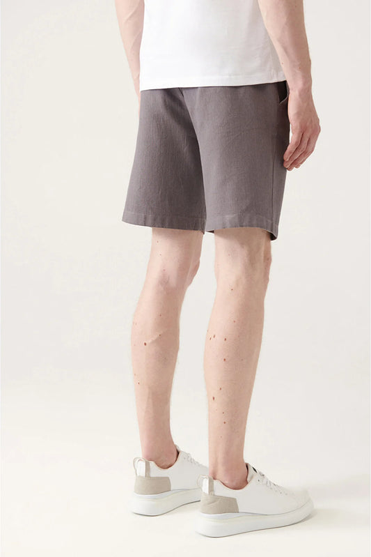 Avva Men's Anthracite Cotton Shorts