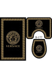 Modern home Bathroom Set of 3 Versace Digital Printed Toilet Bowl Set Non-Slip Base Bath Mat