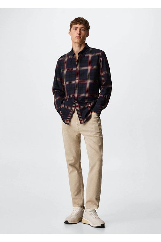 Mango Men's Checked Slim Fit Shirt