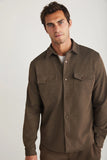 Grimelange Men's Brown Jones Special Piqué Look Thick Fabric Jacket