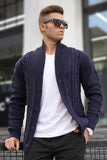 Madmext Men's Navy Blue Knitted Cardigan