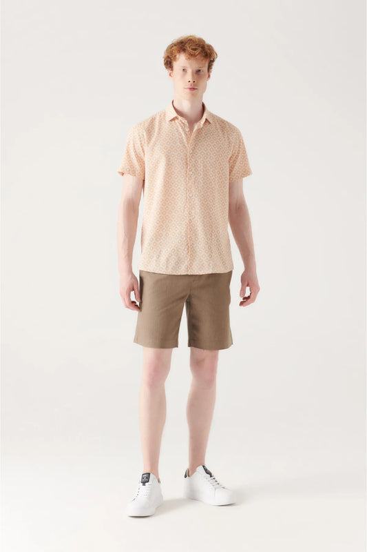 Avva Men's Khaki Cotton Shorts