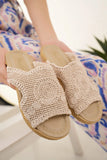 Modafırsat Women's Straw Knitting Lace Slippers