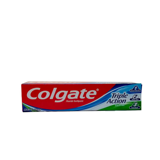 Colgate Fluoride Toothpaste Triple Action 192.5 g كولجيت معجون اسنان بالفلورايد ثلاثي المفعول 192.5 جرام