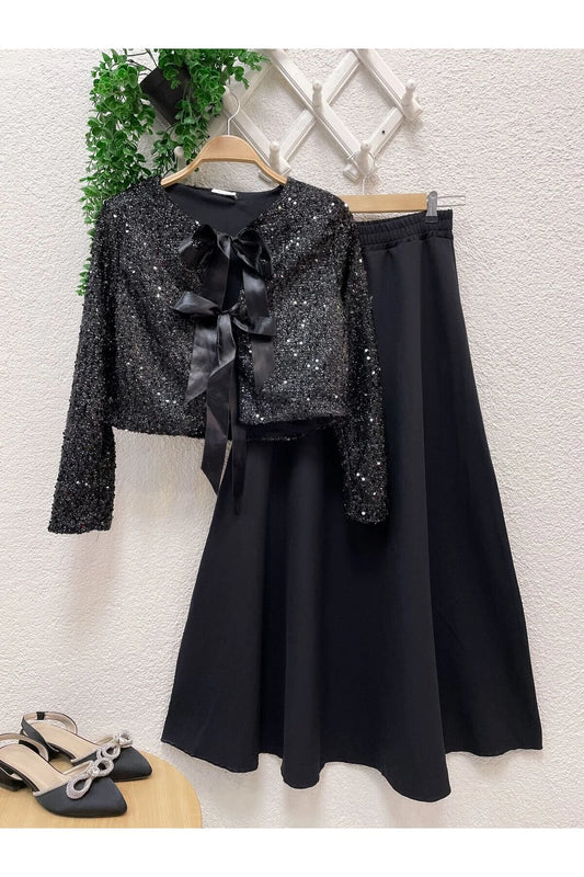 Volt Clothing Women's Sequin Detail Skirt Sets