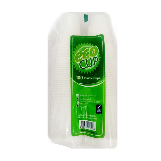 Eco Cup Plastic Cups 100 PCS إيكو كاب أكواب بلاستيكية