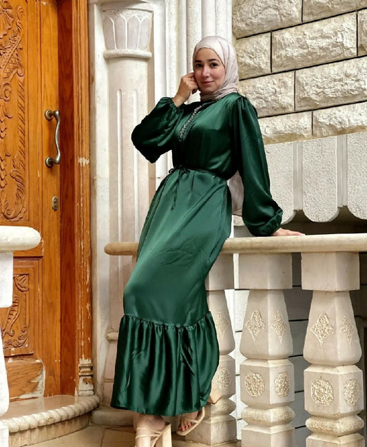Bella Shop Women's Turkish Satain Dress