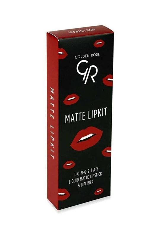 Golden Rose Matte Lip Kit Scarlet Red Liquid Matte Lipstick