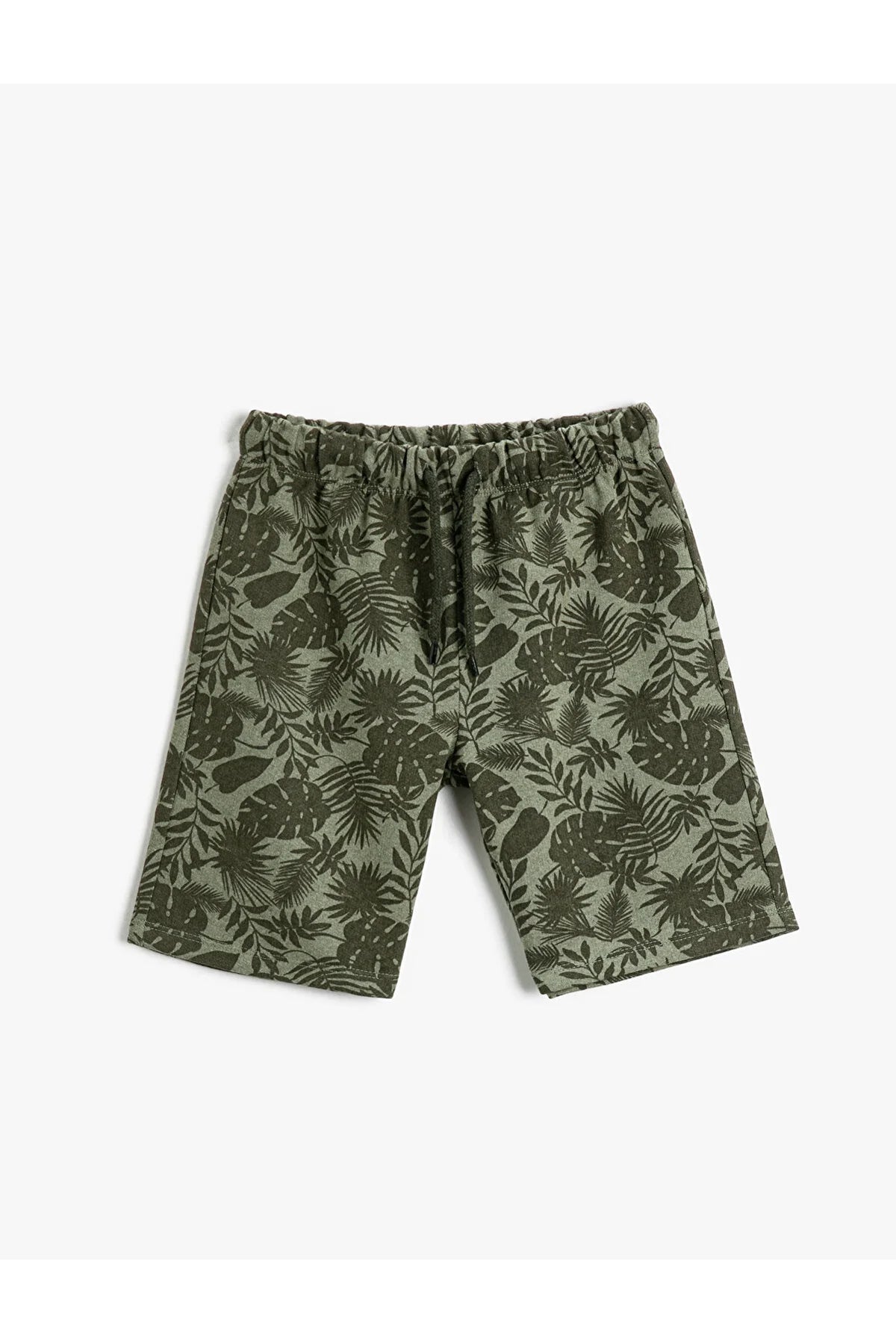 Koton Boy's Palm Tree Patterned Above Knee With Tie Waist  Shorts