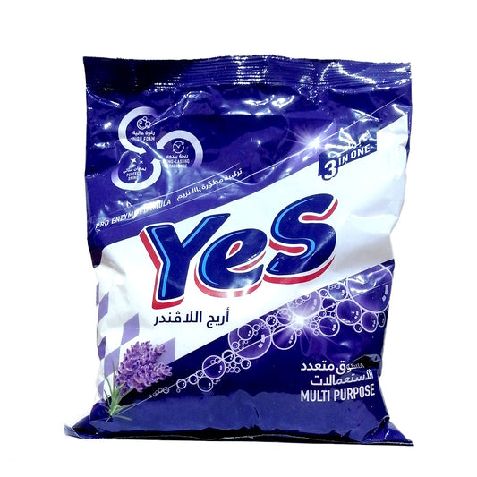 Yes Lavender High Foam Detergent 3 In 1 650 g يس اريج الافندر مسحوق عالي الرغوة