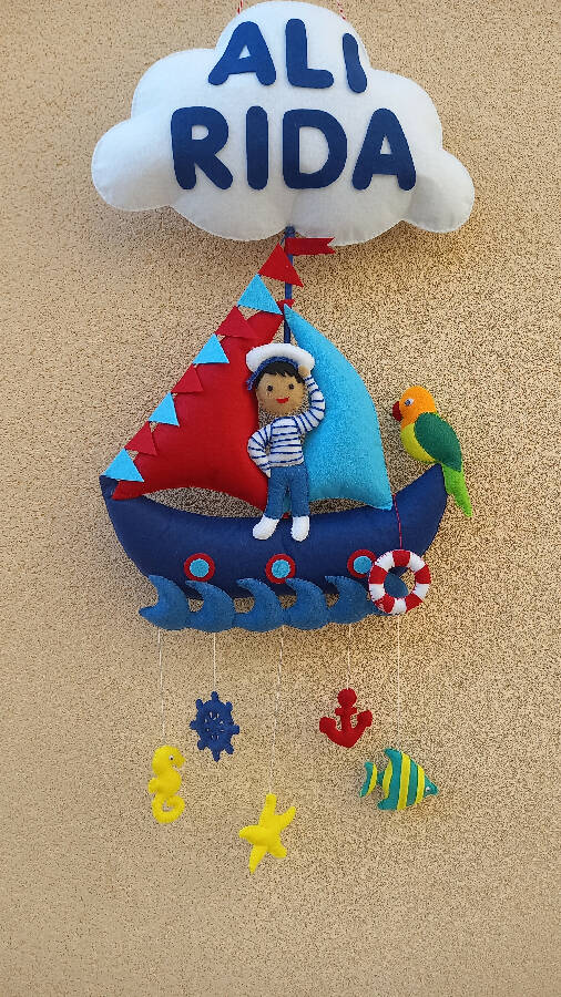 Crenay Handmade Nautical Wall Name Banner 1 meter x 50cm